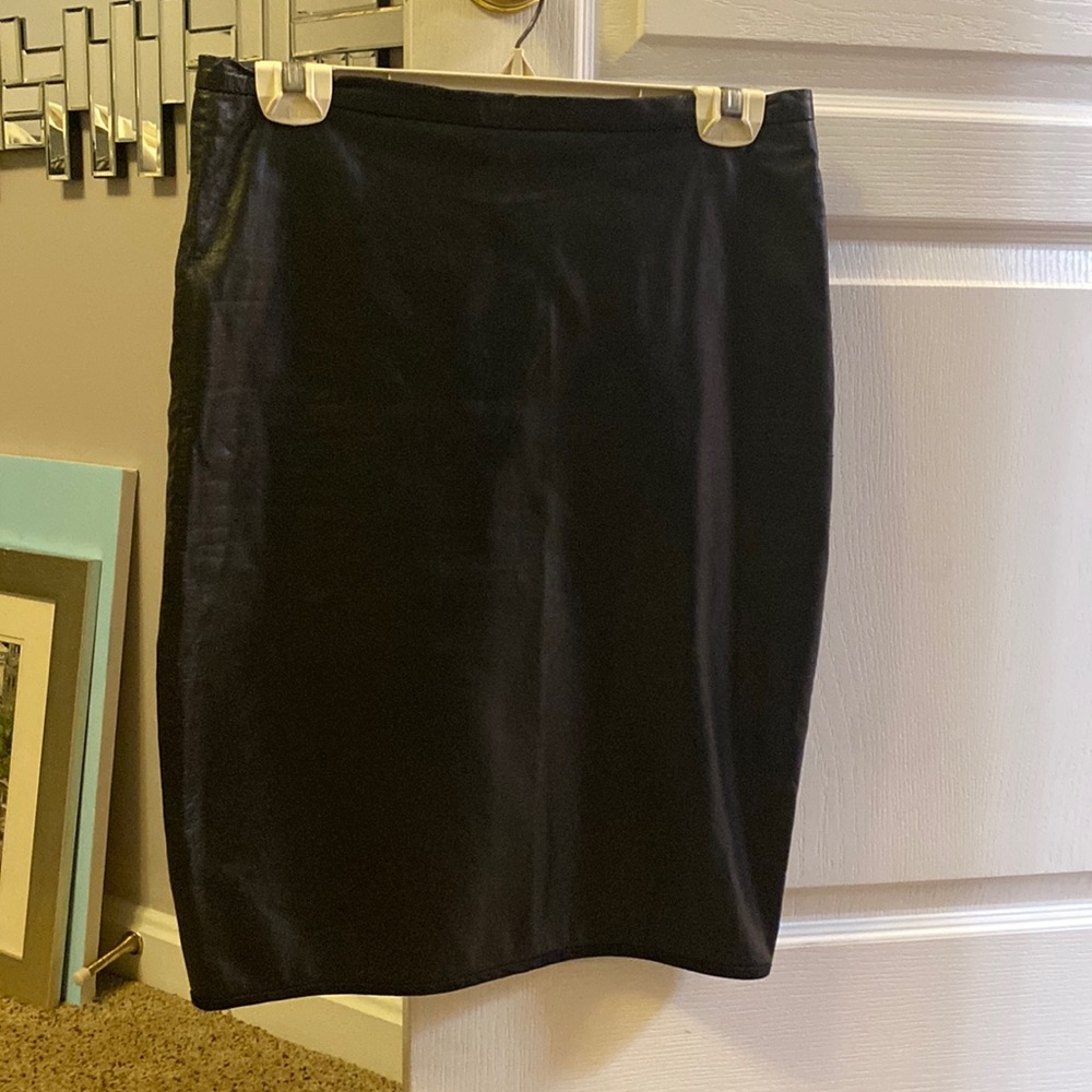 Leather pencil skirt